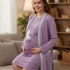 spavacice za trudnice i dojilje lila s ogrtačem