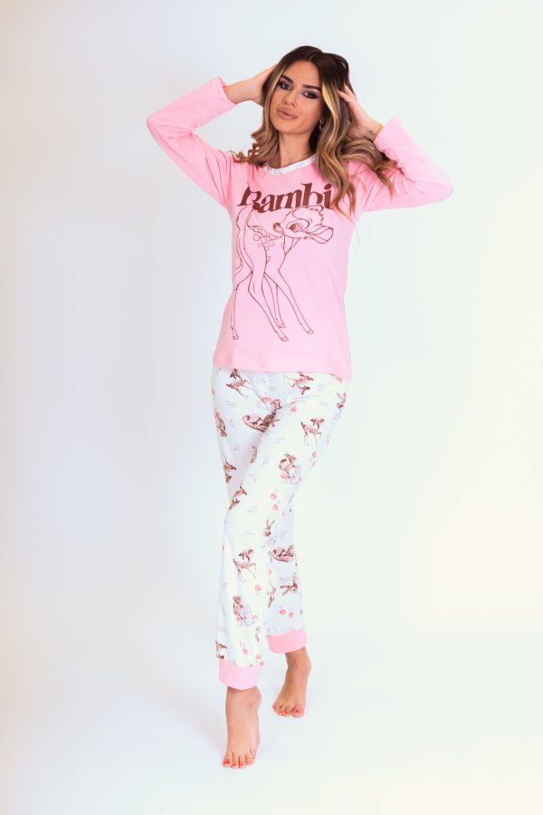 ženska pidžama bambi pink