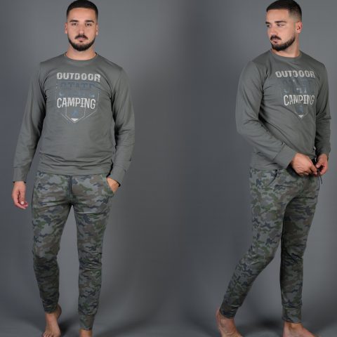 muška pidžama military look sa natpisom