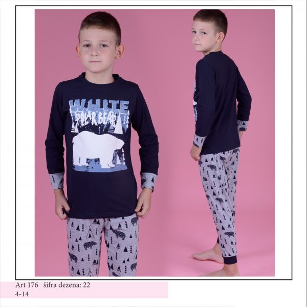 pidžama za dečake teget