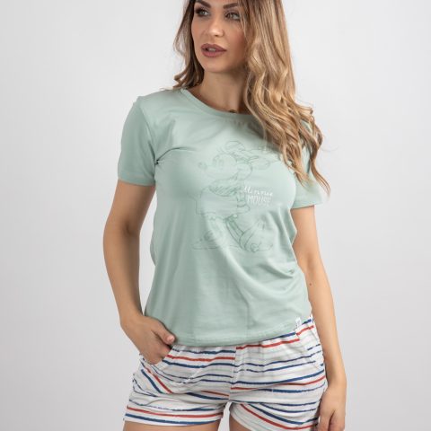 bebi dol pidžama kratkih rukava s džepovima svetlo zelena