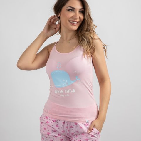 bebi dol pidžama svetlo roze boje sa tankim bretelama