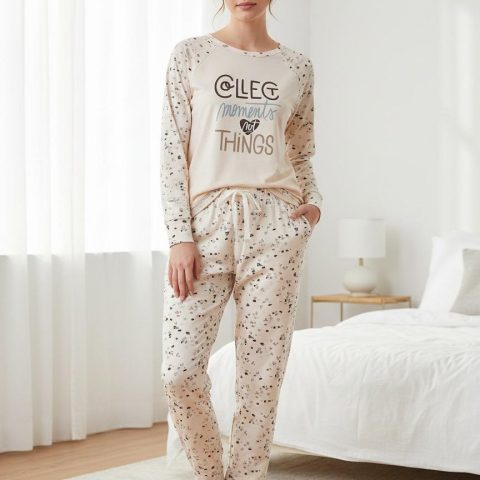 Ženska pidžama nežno roza